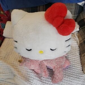 Hello Kitty White Plush with Red Bow and Pink Outfit